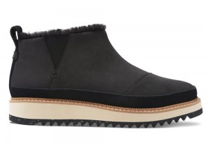 Dámské Boty Toms Marlo Vody Resistant Faux Fur Černé | 1482IQYPS