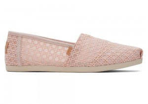 Dámské Espadrilky Toms Ballet Basket Weave Krajkové Růžové | 4325OYJBU