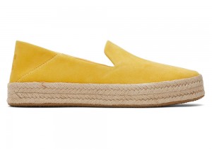 Dámské Espadrilky Toms Carolina Semišové Žluté | 0987AQGLB