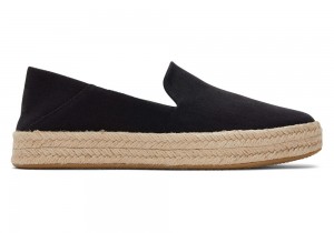 Dámské Espadrilky Toms Carolina Twill Černé | 5907HFQSK