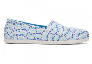 Dámské Espadrilky Toms Mediterranean Flowers Blankyt Tmavě Blankyt | 6412PMYHL