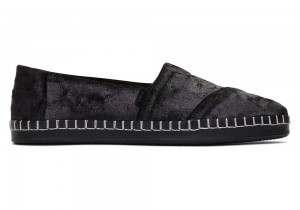 Dámské Espadrilky Toms Plush Foil Læder Wrap Černé | 7635HZEXY