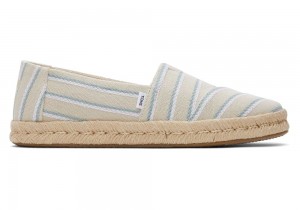 Dámské Espadrilky Toms Rope 2.0 Stripes Černé | 9560UACJZ