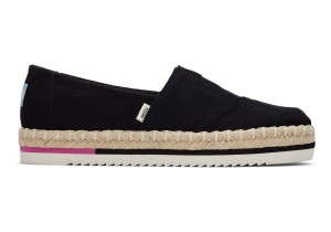 Dámské Espadrilky Toms Rope Platformy Černé | 0367NZGYQ