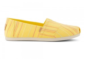 Dámské Espadrilky Toms Stitched Stripes Žluté | 7094CIAER