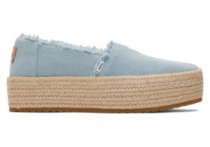 Dámské Espadrilky Toms Valencia Denim Platformy Blankyt | 8760IKODU