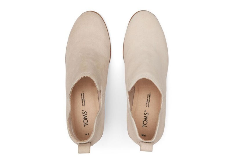 Dámské Boty Toms Kallie Beige Semišové Klínku Béžový | 7918CPGMZ