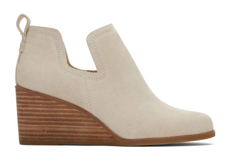 Dámské Boty Toms Kallie Beige Semišové Klínku Béžový | 7918CPGMZ