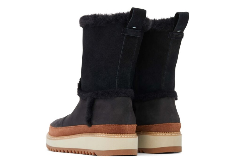 Dámské Boty Toms Makenna Vody Resistant Faux Fur Černé | 8706GCBXK