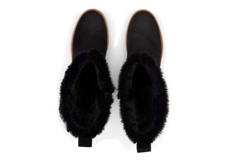 Dámské Boty Toms Makenna Vody Resistant Faux Fur Černé | 8706GCBXK