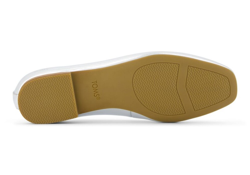 Dámské Boty pro Ploché Nohy Toms Briella Metallic Læder Metal Stříbrné | 7920FWBRE