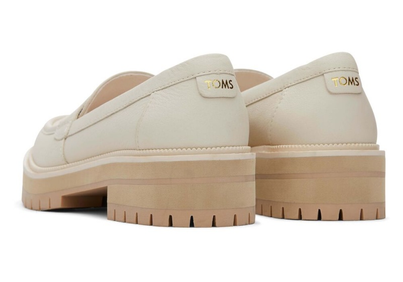 Dámské Boty pro Ploché Nohy Toms Cara Light Sand Læder Loafer Béžový | 5891EAMLR