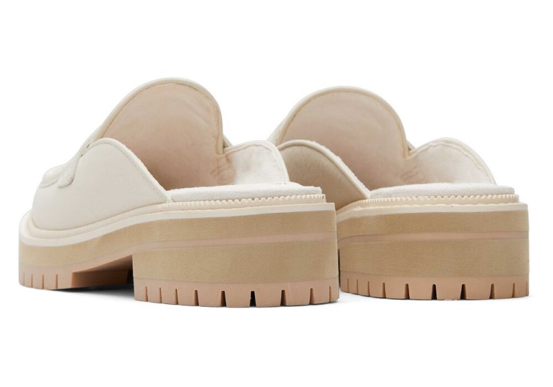 Dámské Boty pro Ploché Nohy Toms Cara Mule Light Sand Læder Loafer Béžový | 2687MWQTZ