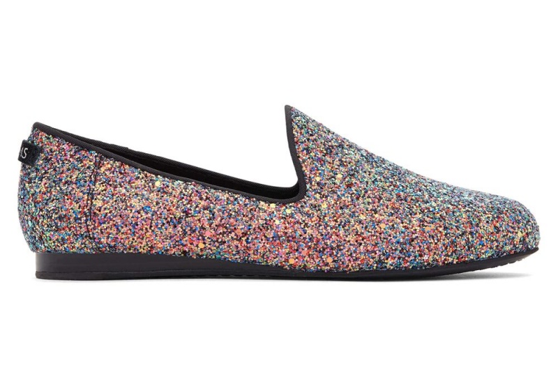 Dámské Boty pro Ploché Nohy Toms Darcy Tlustý Glitter Černé | 4297VXYUK