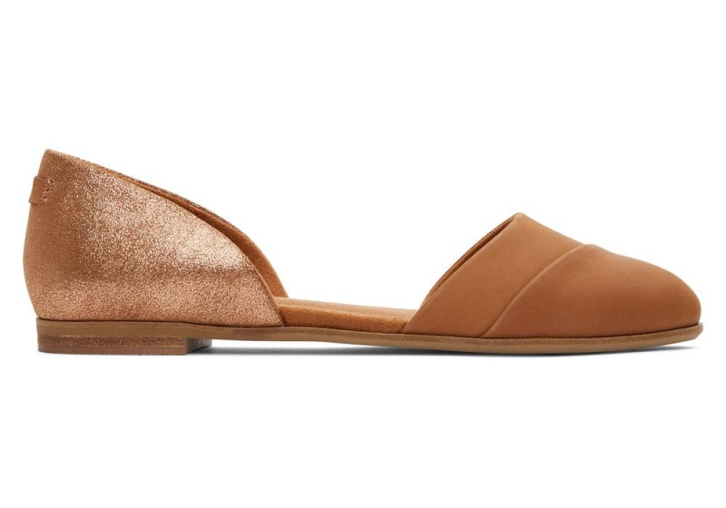 Dámské Boty pro Ploché Nohy Toms Jutti D\'Orsay Tan Læder Hnědé | 6251WJQBP