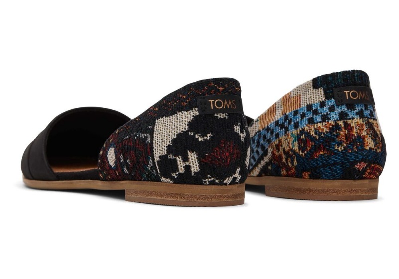 Dámské Boty pro Ploché Nohy Toms Jutti D'Orsay Global Woven Černé | 9364RNBKU