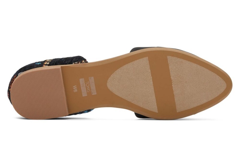 Dámské Boty pro Ploché Nohy Toms Jutti D'Orsay Global Woven Černé | 9364RNBKU