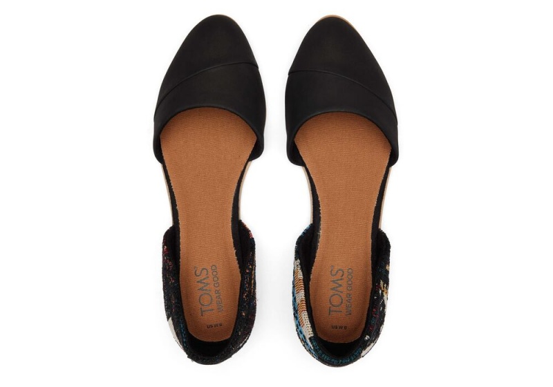 Dámské Boty pro Ploché Nohy Toms Jutti D'Orsay Global Woven Černé | 9364RNBKU