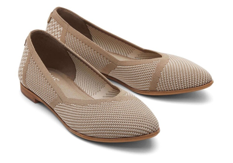 Dámské Boty pro Ploché Nohy Toms Jutti Neat Taupe Knit Tmavě Šedé | 6817HPVGI