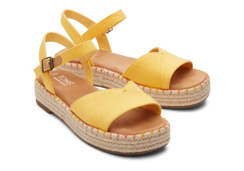 Dámské Espadrilky Toms Abby Flatform Žluté | 4106BAKLN