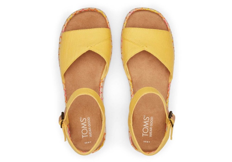 Dámské Espadrilky Toms Abby Flatform Žluté | 4106BAKLN