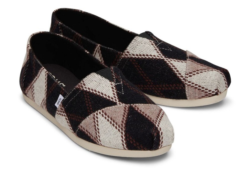 Dámské Espadrilky Toms Argyle Knit Černé | 7104LMBRO