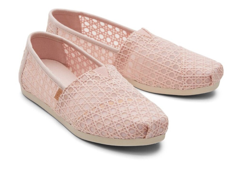 Dámské Espadrilky Toms Ballet Basket Weave Krajkové Růžové | 4325OYJBU