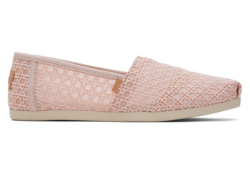 Dámské Espadrilky Toms Ballet Basket Weave Krajkové Růžové | 4325OYJBU