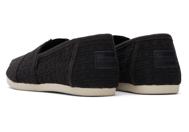 Dámské Espadrilky Toms Basket Weave Krajkové Černé | 6089COLPR