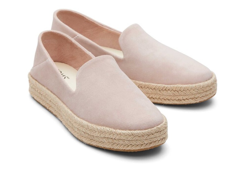 Dámské Espadrilky Toms Carolina Semišové Růžové | 1426SGQZT