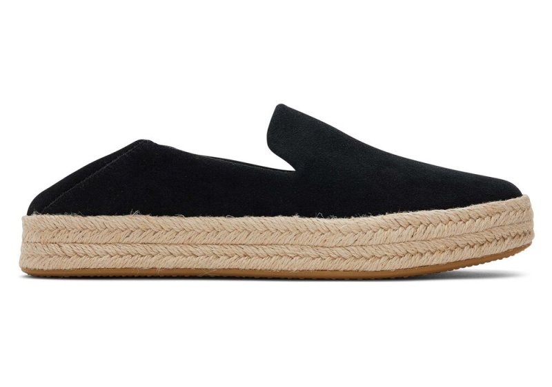 Dámské Espadrilky Toms Carolina Semišové Černé | 0841LQJOU