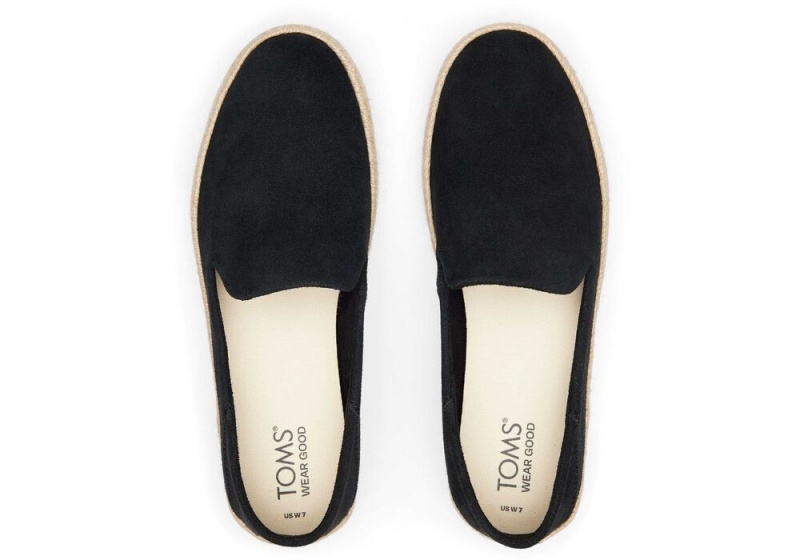 Dámské Espadrilky Toms Carolina Semišové Černé | 0841LQJOU