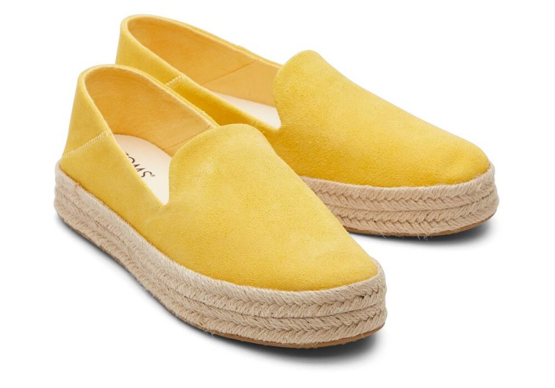 Dámské Espadrilky Toms Carolina Semišové Žluté | 0987AQGLB