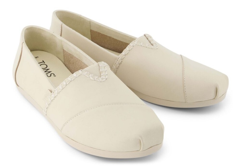 Dámské Espadrilky Toms Cream Læder Bílé Růžové | 8452EKIVB