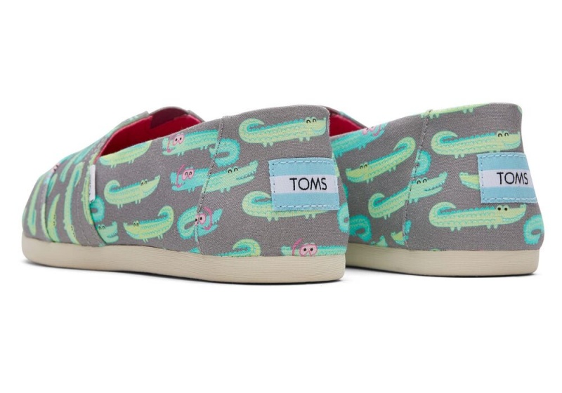 Dámské Espadrilky Toms Crocodiles Šedé | 4319KEDVR