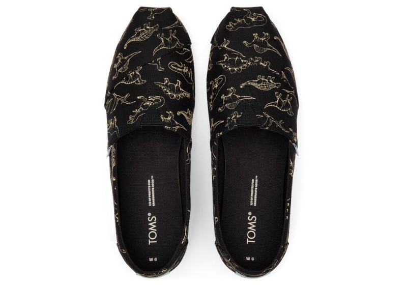 Dámské Espadrilky Toms Dino Černé | 9638OBFWU