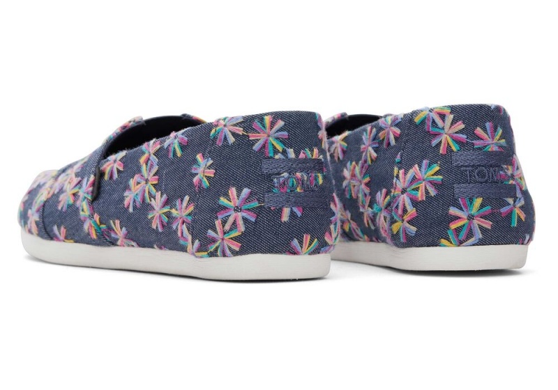 Dámské Espadrilky Toms Embroidered Floral Tmavě Blankyt | 7614YJKNO