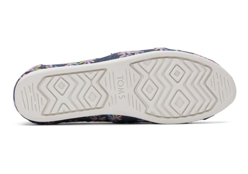 Dámské Espadrilky Toms Embroidered Floral Tmavě Blankyt | 7614YJKNO