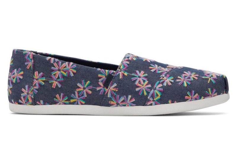 Dámské Espadrilky Toms Embroidered Floral Tmavě Blankyt | 7614YJKNO