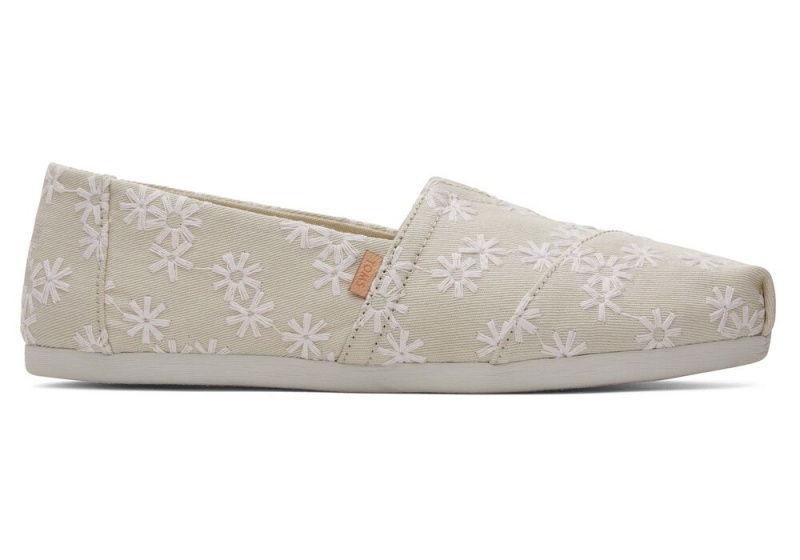 Dámské Espadrilky Toms Embroidered Floral Bílé | 5037KAGZL