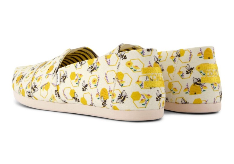 Dámské Espadrilky Toms Floral Honeycomb Bees Žluté | 8576RBAEM