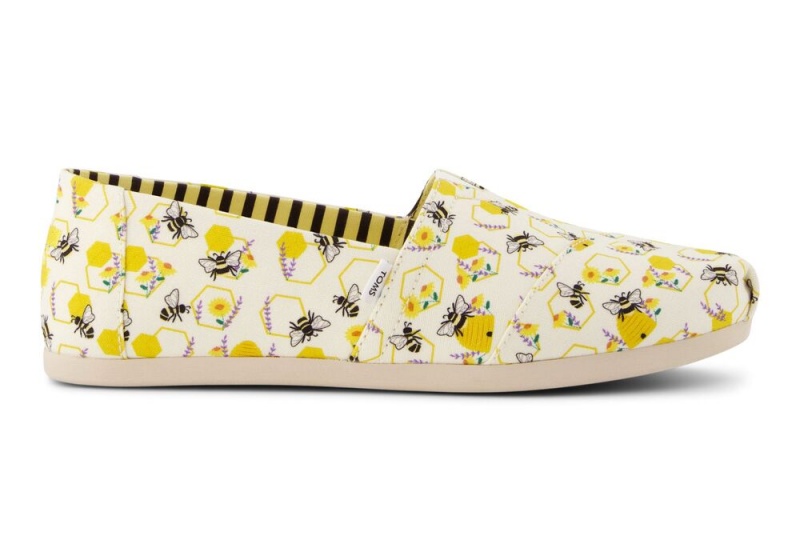 Dámské Espadrilky Toms Floral Honeycomb Bees Žluté | 8576RBAEM