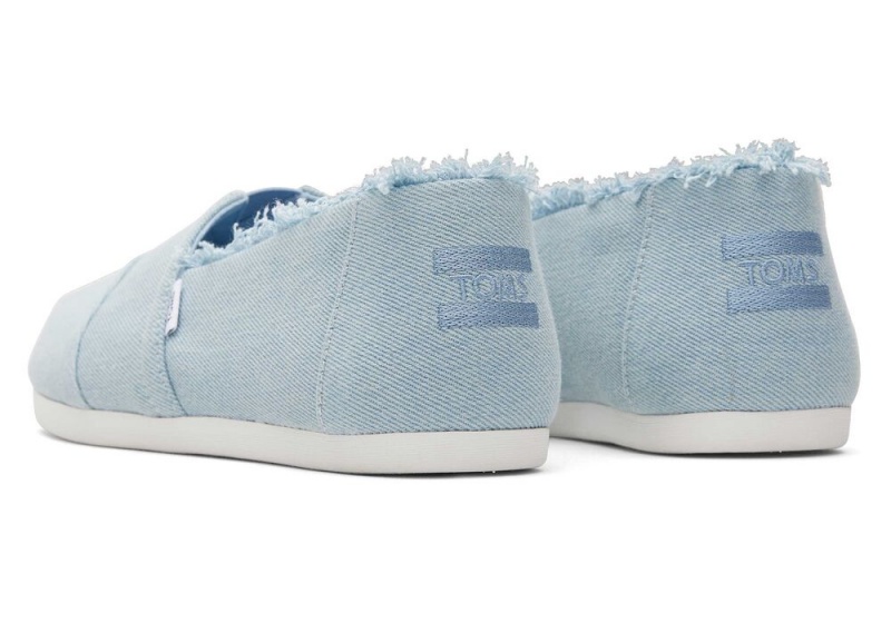 Dámské Espadrilky Toms Fringed Washed Denim Blankyt | 1647ISPCM