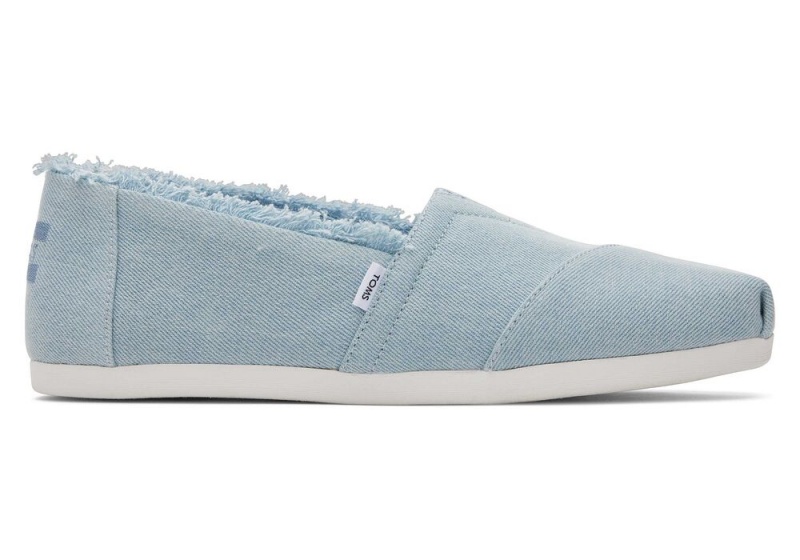 Dámské Espadrilky Toms Fringed Washed Denim Blankyt | 1647ISPCM