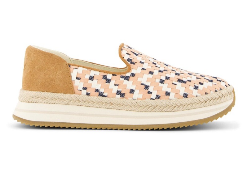 Dámské Espadrilky Toms Jocelyn Tan Denim Blankyt Oranžové | 4572SQBWF