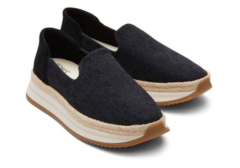 Dámské Espadrilky Toms Jocelyn Textilní Černé | 5976BYXRP