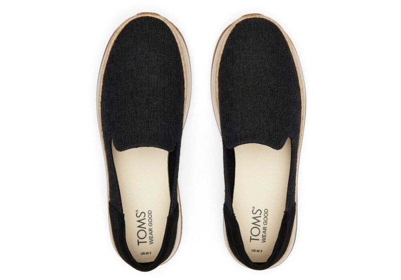 Dámské Espadrilky Toms Jocelyn Textilní Černé | 5976BYXRP