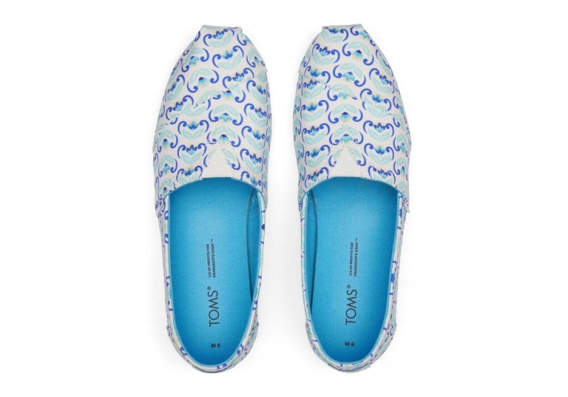 Dámské Espadrilky Toms Mediterranean Flowers Blankyt Tmavě Blankyt | 6412PMYHL