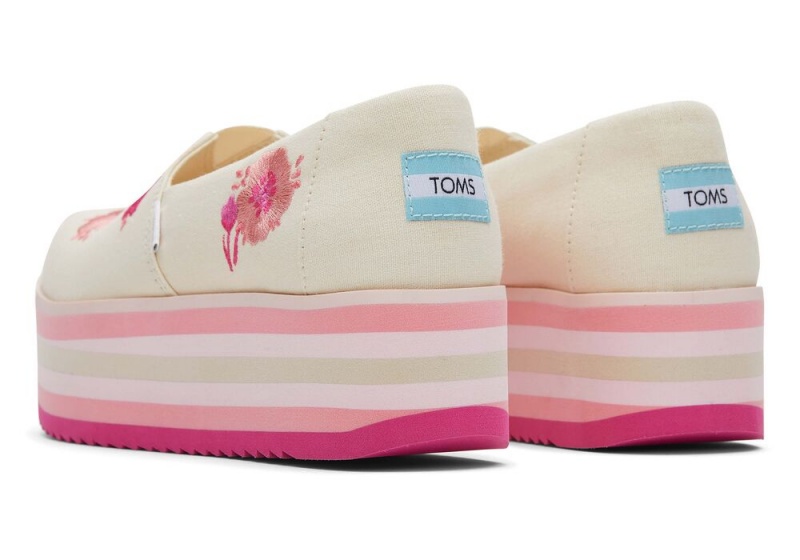 Dámské Espadrilky Toms Platformy Béžový | 4706JYCZW