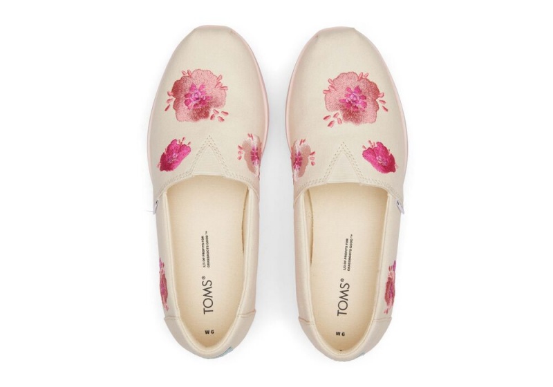 Dámské Espadrilky Toms Platformy Béžový | 4706JYCZW